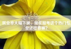 就业率大幅下滑，现在报考这个热门专业还吃香嘛？