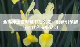 全媒体运营师证书怎么考：创新引领数字时代的专业认可