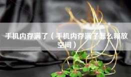 手机内存满了（手机内存满了怎么释放空间）