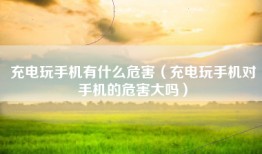 充电玩手机有什么危害（充电玩手机对手机的危害大吗）