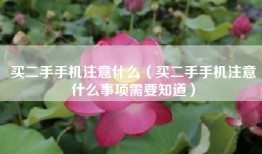 买二手手机注意什么（买二手手机注意什么事项需要知道）