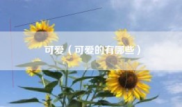 可爱（可爱的有哪些）