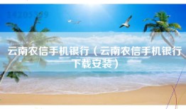 云南农信手机银行（云南农信手机银行下载安装）