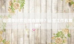 自媒体经营范围有哪些？运营工作有哪些？