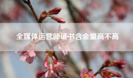 全媒体运营师证书含金量高不高