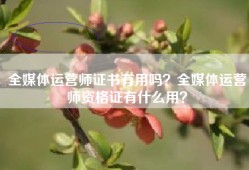 全媒体运营师证书有用吗？全媒体运营师资格证有什么用？