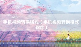 手机视频转换格式（手机视频转换格式软件）