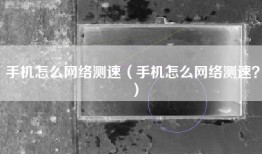 手机怎么网络测速（手机怎么网络测速？）
