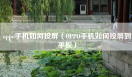 oppo手机如何投屏（OPPO手机如何投屏到平板）