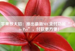 苹果放大招：推出最新NFC支付功能“Tap to Pay”，付款更方便！