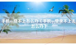 手机qq登不上怎么办（手机qq登录不上去怎么办）