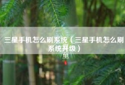 三星手机怎么刷系统（三星手机怎么刷系统升级）