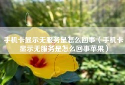 手机卡显示无服务是怎么回事（手机卡显示无服务是怎么回事苹果）