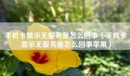 手机卡显示无服务是怎么回事（手机卡显示无服务是怎么回事苹果）