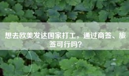 想去欧美发达国家打工，通过商签、旅签可行吗？