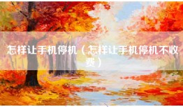 怎样让手机停机（怎样让手机停机不收费）