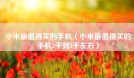 小米最值得买的手机（小米最值得买的手机2千到3千左右）