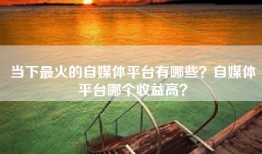 当下最火的自媒体平台有哪些？自媒体平台哪个收益高？