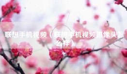 联想手机视频（联想手机视频摄像头怎么样）