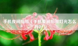 手机夜间拍照（手机夜间拍照灯光怎么开？）