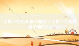 手机上的小孔是干嘛的（手机上的小孔是干嘛的？）