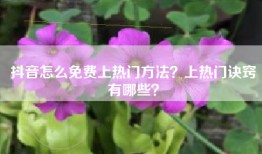 抖音怎么免费上热门方法？上热门诀窍有哪些？