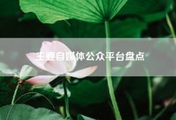 主要自媒体公众平台盘点