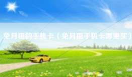 免月租的手机卡（免月租手机卡哪里买）