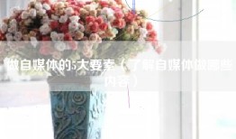 做自媒体的5大要素（了解自媒体做哪些内容）