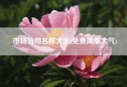 市场公司名称大全(免费简单大气)