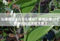 玩赚商店平台怎么赚钱？揭秘玩赚APP广告挣钱玩法攻略太香了