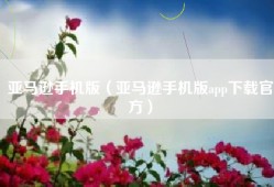 亚马逊手机版（亚马逊手机版app下载官方）