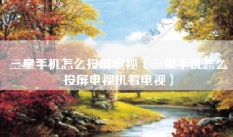 三星手机怎么投屏电视（三星手机怎么投屏电视机看电视）