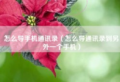 怎么导手机通讯录（怎么导通讯录到另外一个手机）