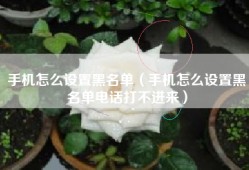手机怎么设置黑名单（手机怎么设置黑名单电话打不进来）