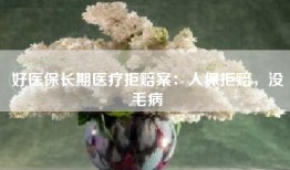 好医保长期医疗拒赔案：人保拒赔，没毛病