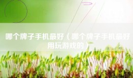 哪个牌子手机最好（哪个牌子手机最好用玩游戏的）