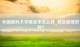 中国医科大学就业率怎么样_就业前景好吗？