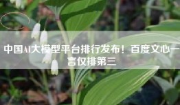 中国AI大模型平台排行发布！百度文心一言仅排第三
