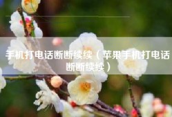 手机打电话断断续续（苹果手机打电话断断续续）