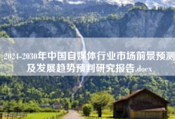 2024-2030年中国自媒体行业市场前景预测及发展趋势预判研究报告.docx