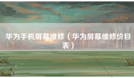 华为手机屏幕维修（华为屏幕维修价目表）