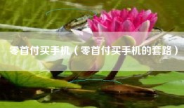 零首付买手机（零首付买手机的套路）