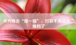 华为推出“碰一碰”，付款不用出示二维码了