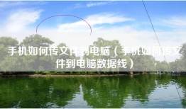 手机如何传文件到电脑（手机如何传文件到电脑数据线）