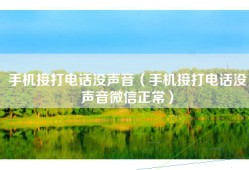 手机接打电话没声音（手机接打电话没声音微信正常）