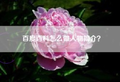 百度百科怎么做人物简介？