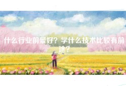 什么行业前景好？学什么技术比较有前途？