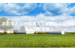 手机导入sim卡联系人（手机导入sim卡联系人怎么设置）