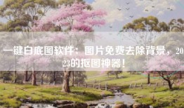 一键白底图软件：图片免费去除背景，2023的抠图神器！